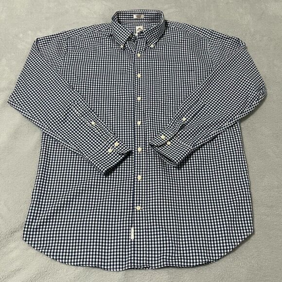 Peter Millar Shirt Mens XL Blue Check Nanoluxe EasyCare Long Sleeve Button Down - Picture 1 of 8